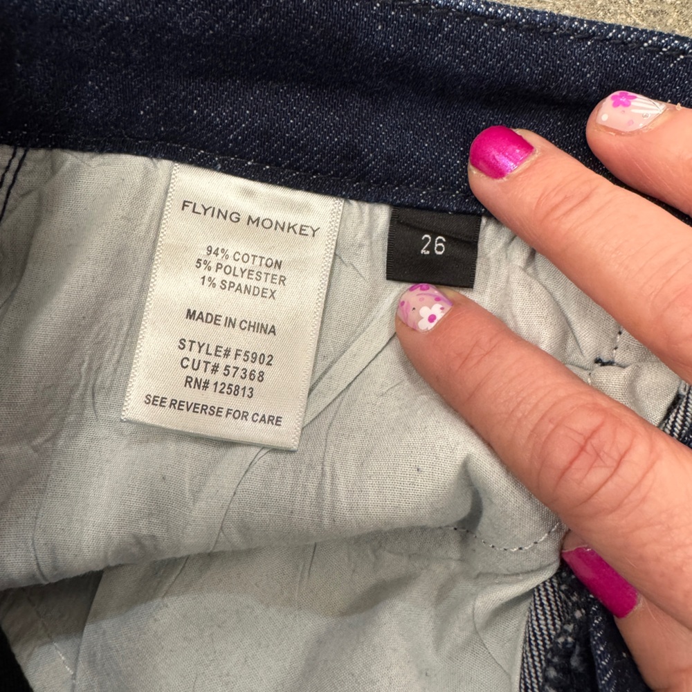 Flying Monkey Dark Blue Flare Jeans - Picture 7 of 7